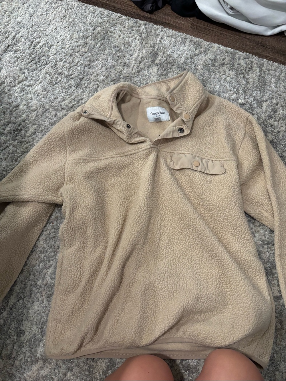 Goodfellow & Co Beige Sherpa Snap Pullover